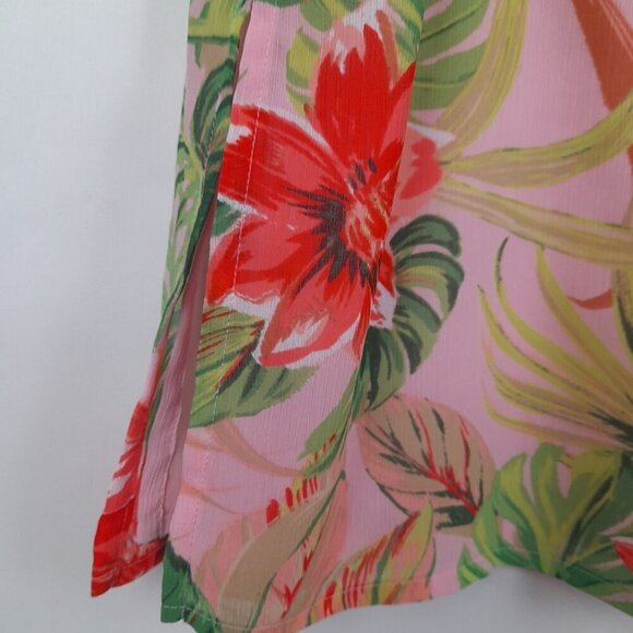 J.Jill Size Petite S Multicolor Tropical Floral Flowy 3/4 Bell Sleeve Tu… - Picture 4 of 10